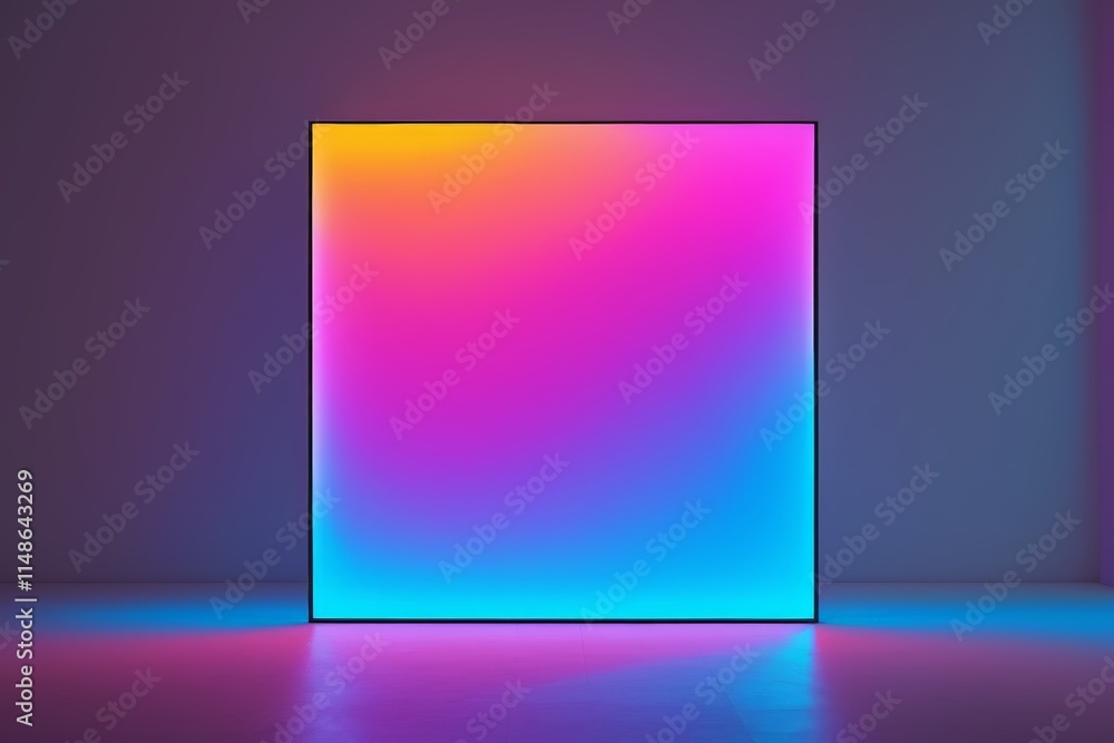 Fototapeta premium a square lightbox in a dark room
