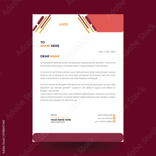 Modern Letterhead Template  Editable Letterhead Design template