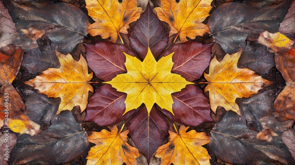 Fototapeta premium Autumn Leaves Pattern with Vibrant Colors