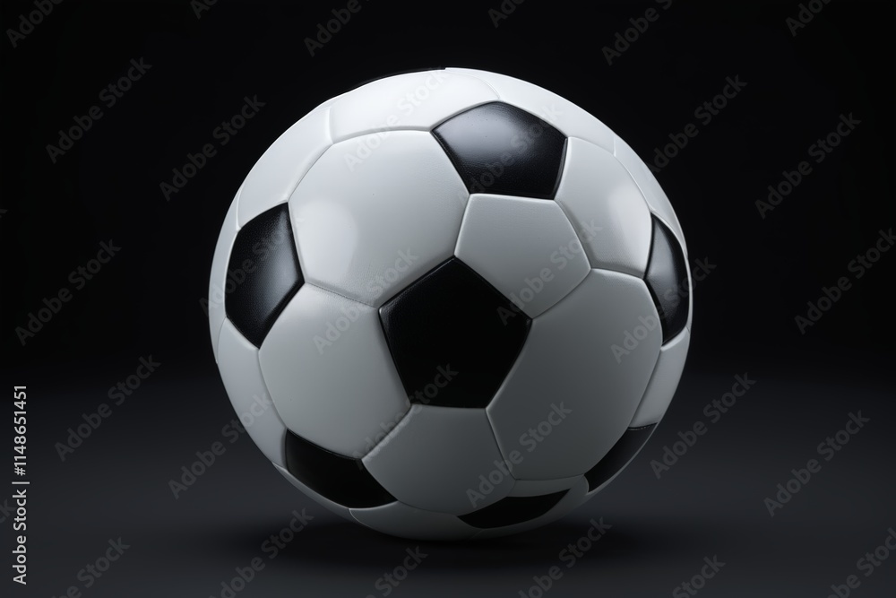 Fototapeta premium soccer ball on black background
