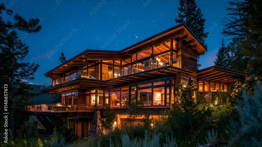 Obraz premium stylish wooden home