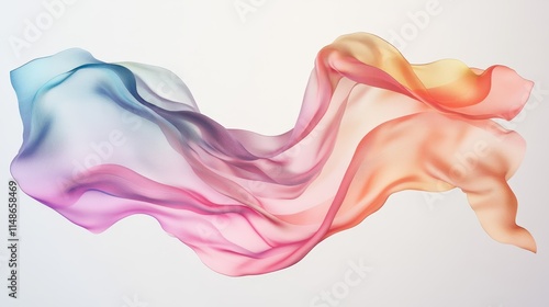 Colorful Wave of Flowing Fabric in Soft Tones