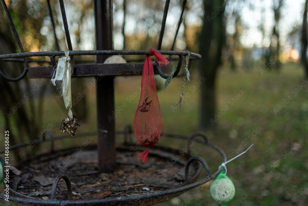 Naklejka premium Eco-Friendly Bird Feeder for Nature Lovers
