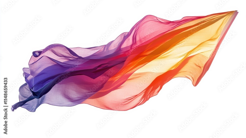 Colorful silk fabric flowing in the air Colorful silk fabric flowing in the air