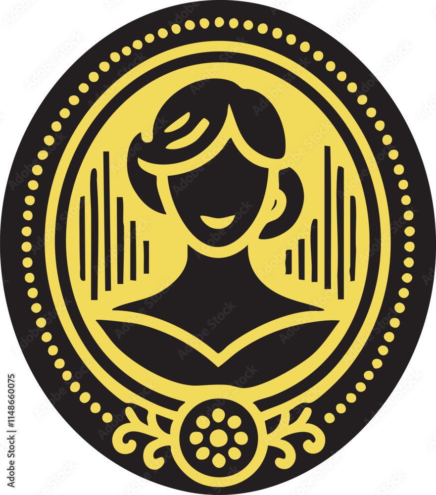 Obraz premium Refined Victorian Silhouette Cameo for Elegant Projects