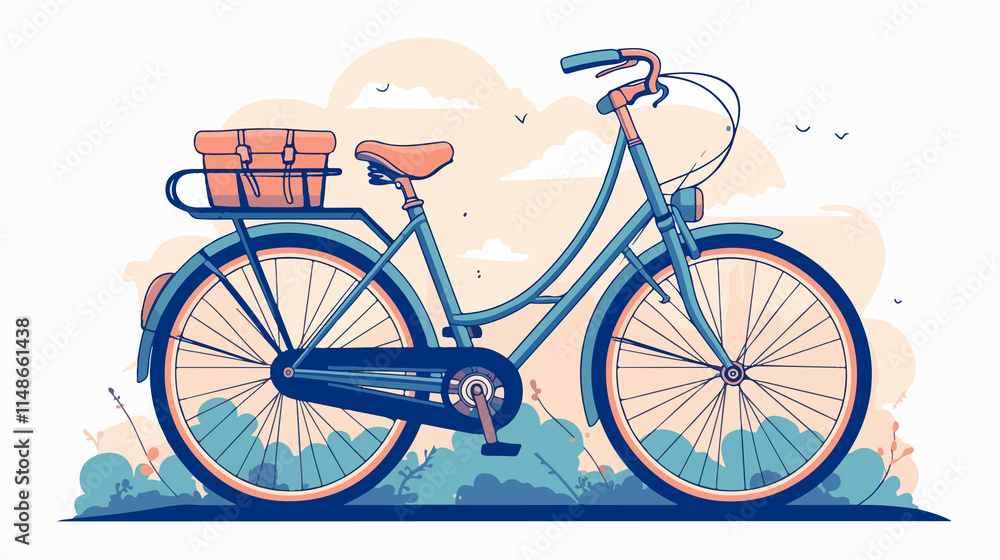 Fototapeta premium Bicycle Line Icon isolated on White Background