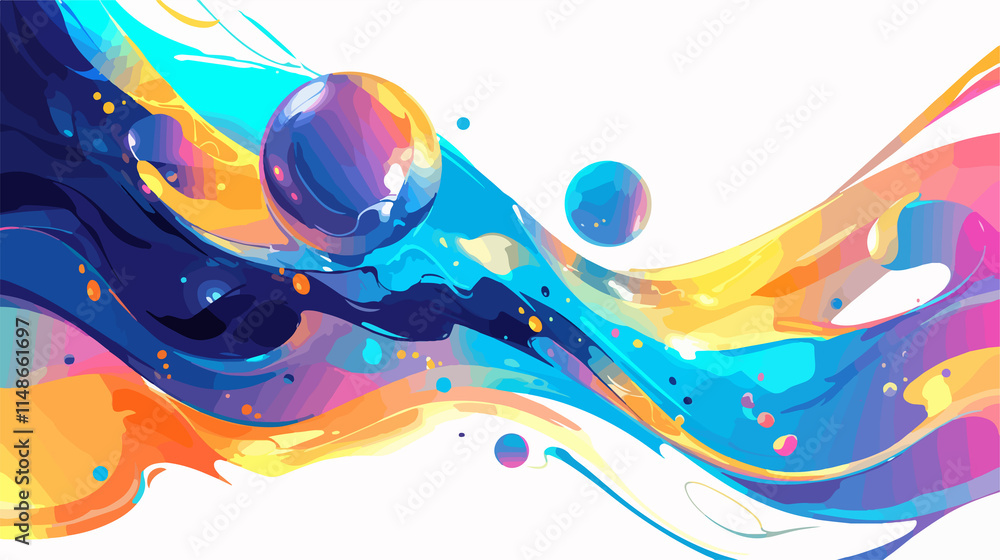 Fototapeta premium Vibrant Abstract Fluid Colored Shapes for Artistic Design Projects