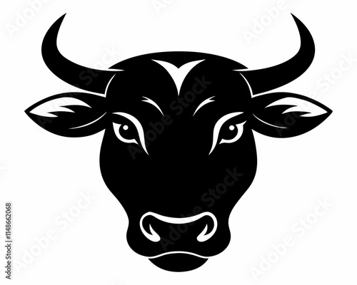 Bull Head silhouette vector