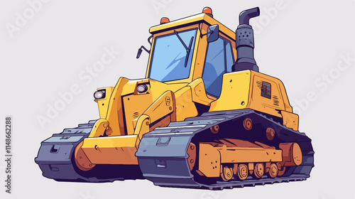 Modern Thin Line Bulldozer Icon for Web and Mobile Usage photo