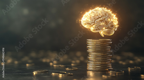 Investing in knowledge illuminating the connection between brain power and wealth financial growth business abstract close-up
