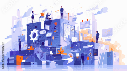 Efficient Business Operations Abstract Vector Illustration