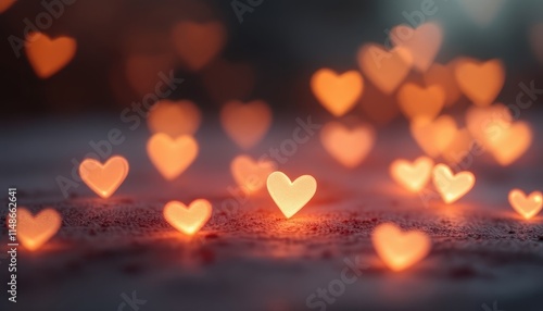 Glowing Hearts Romantic Valentine's Day Background, Love, Affection,  Tenderness, Passionate, Sweet, Sensual, Intimacy, Warmth, Care