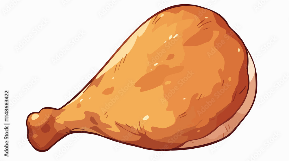 Minimalist Chicken Leg Line Icon Isolated on White Background Minimalist Chicken Leg Line Icon Isolated on White Background