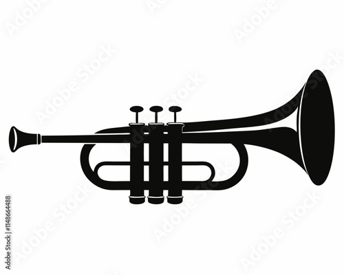 trumpet silhouette vector,trumpet icon