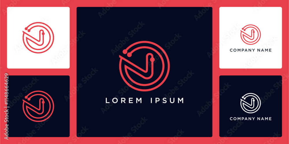 Orbit tech with letters N logo design and icon Orbit tech with letters N logo design and icon