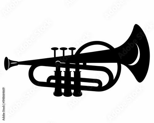 trumpet silhouette vector,trumpet icon