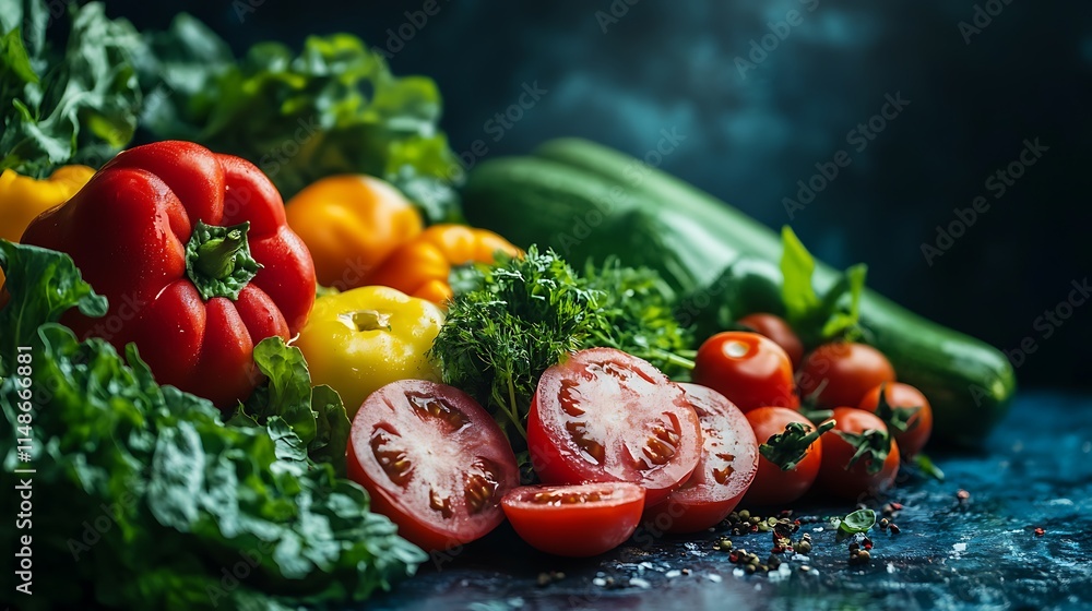 Colorful Array of Vegetables Captured with Crisp Studio Lighting Close Up Colorful Array of Vegetables Captured with Crisp Studio Lighting Close Up