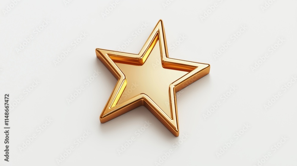Golden star icon rendering on white background for graphic design Golden star icon rendering on white background for graphic design
