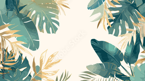 Elegant Rose Gold and Green Nature Background Vector Design
