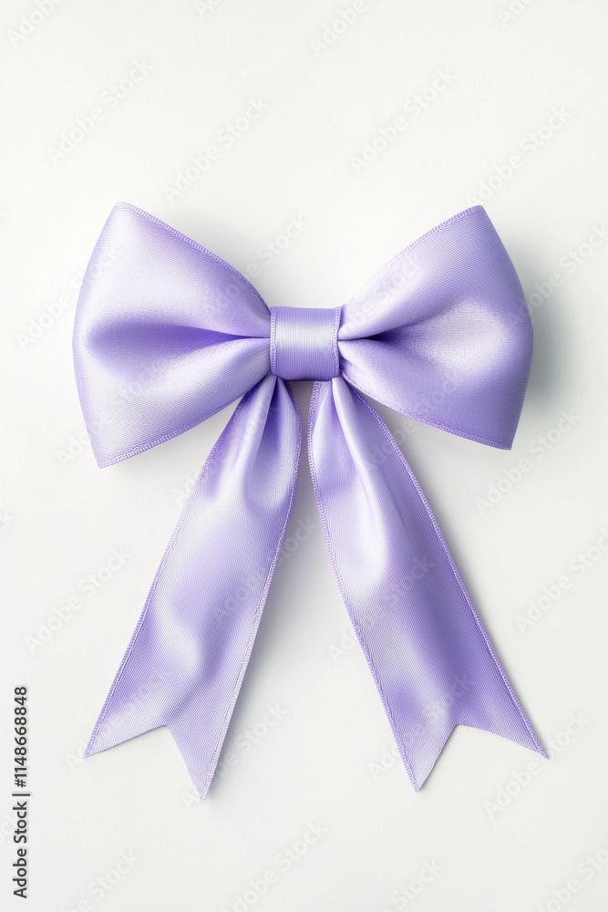 Elegant purple satin bow on white background for craft ideas Elegant purple satin bow on white background for craft ideas