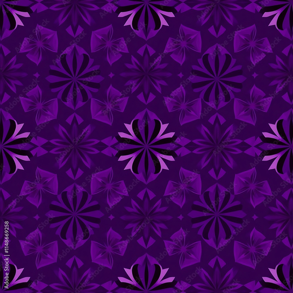 Purple Floral Pattern: A mesmerizing seamless pattern of intricate floral motifs in shades of deep purple, creating a captivating backdrop for any design project. Purple Floral Pattern: A mesmerizing seamless pattern of intricate floral motifs in shades of deep purple, creating a captivating backdrop for any design project.