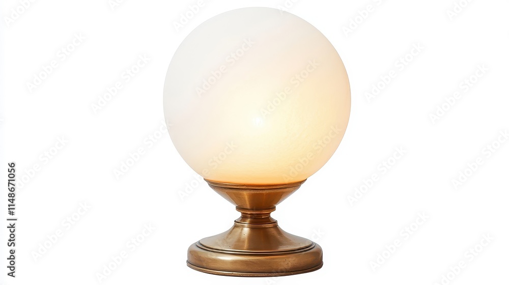 Elegant Brass Table Lamp with Glass Globe Shade Elegant Brass Table Lamp with Glass Globe Shade