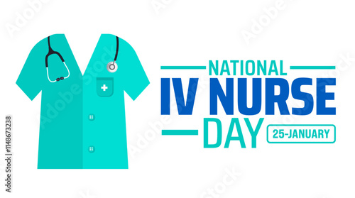 Intravenous Nurse Day or Iv Nurse  Day background banner or poster design template. observed every year in January. Holiday concept. Use to any Template, card, poster, placard, template.