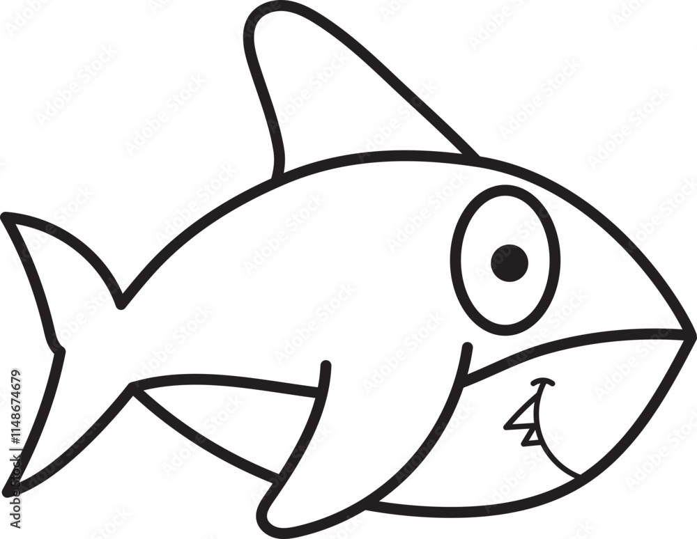 Fototapeta premium shark cartoon isolated on white