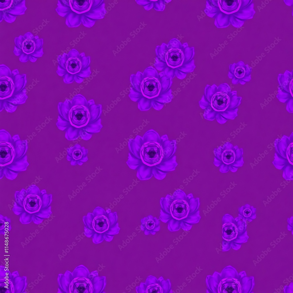 Purple Floral Fantasy: A captivating seamless pattern of stylized purple flowers on a rich violet background, perfect for fashion, textiles, and design projects. Purple Floral Fantasy: A captivating seamless pattern of stylized purple flowers on a rich violet background, perfect for fashion, textiles, and design projects.