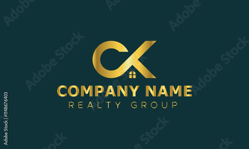 C K Real estate logo realtor logo property logo design vector template