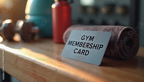 Gym Membership Card with Rolled Towel
