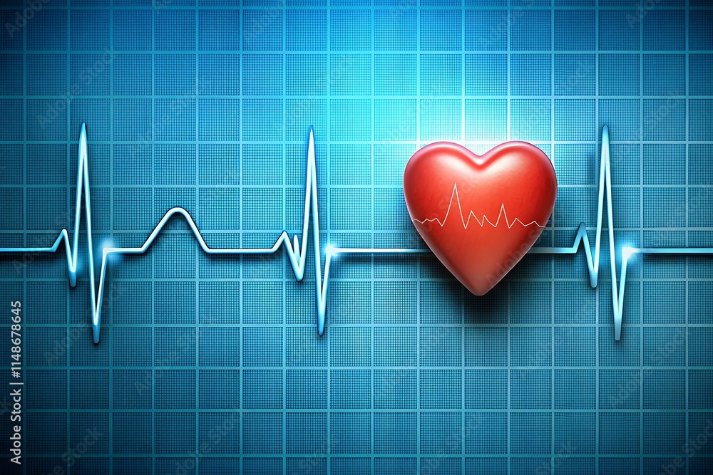Red medical heartbeat line on heart shape Illustration color background World heart concept Red medical heartbeat line on heart shape Illustration color background World heart concept
