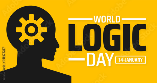 World logic day background banner or poster design template. observed every year in January. Holiday concept. Use to any Template, card, poster, placard, template.