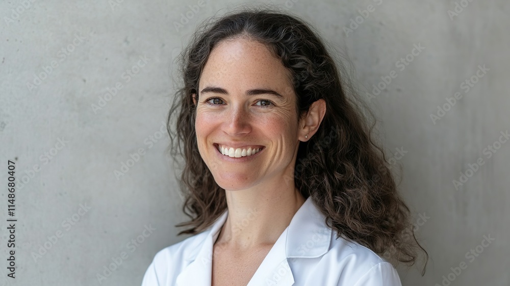 Smiling Female Doctor in White Coat with Stethoscope Confident Medical Professional Smiling Female Doctor in White Coat with Stethoscope Confident Medical Professional