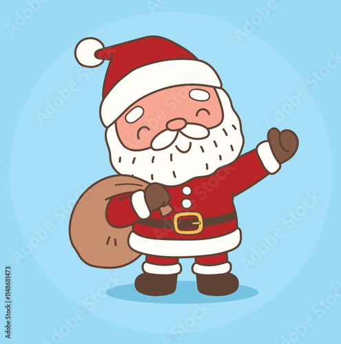 cute santa claus character illustrated