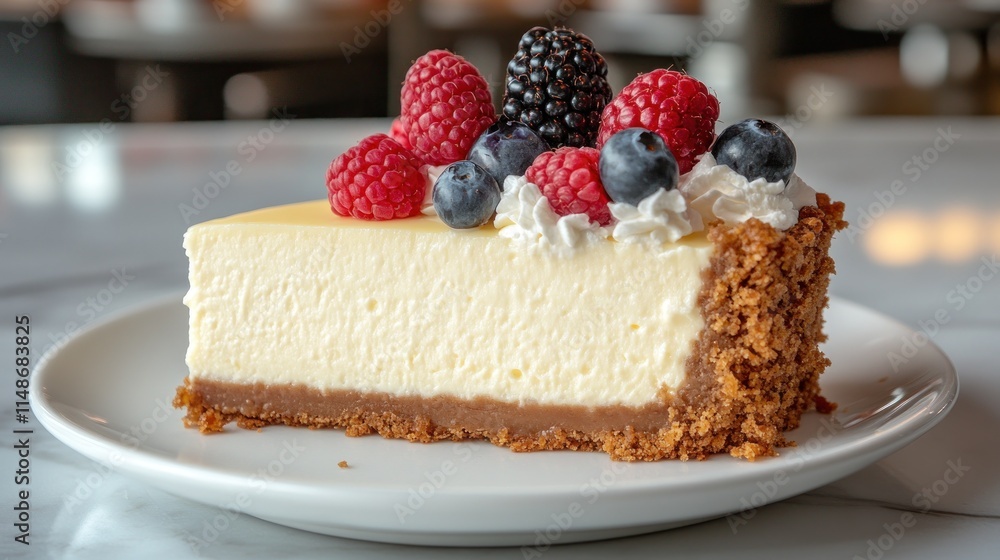 Creamy New York cheesecake slice with berries. (1) Creamy New York cheesecake slice with berries. (1)