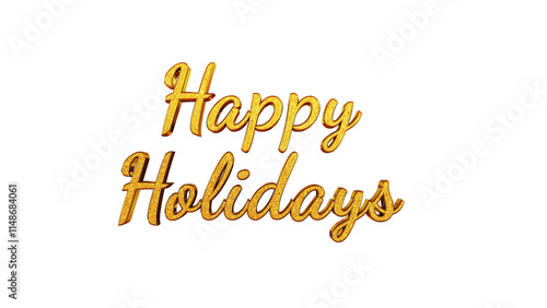 Gold 3d text Happy Holidays