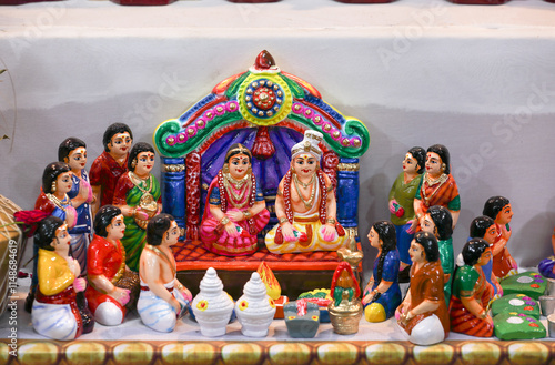 Hindu marriage function dolls in Dasara dolls golu festival