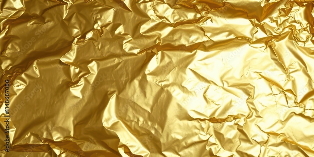 Luxurious gold foil, crinkled texture, elegant sheen, festive background, abstract Luxurious gold foil, crinkled texture, elegant sheen, festive background, abstract