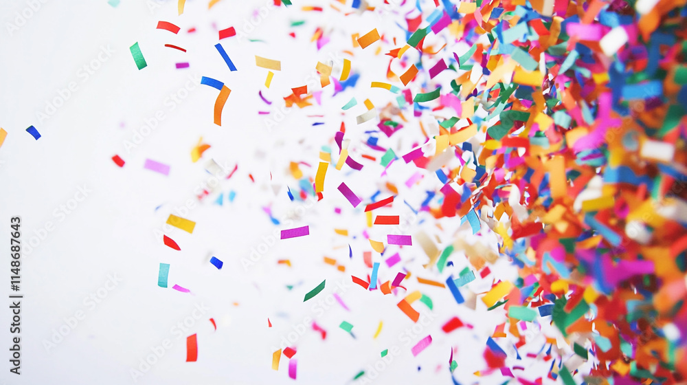 Colorful confetti falling during a festive celebration in a joyful atmosphere. Colorful confetti falling during a festive celebration in a joyful atmosphere.