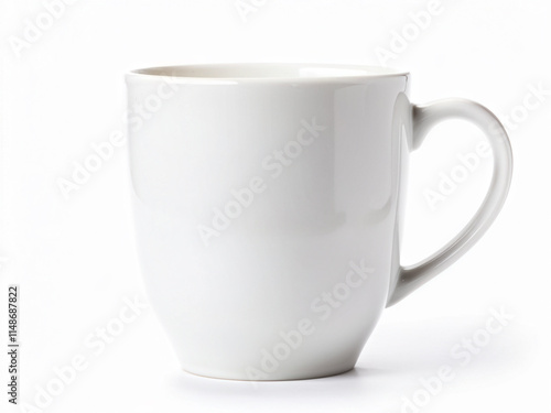 White tea mug mockup ceramic isolated on white background view. Blank Mug. Empty for product. Tea mockup.