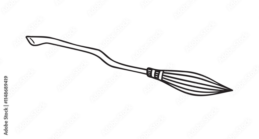witch broom doodle hand drawn icon. Outline drawing witch broom line clipart symbol. Halloween magic broom. witch broom doodle hand drawn icon. Outline drawing witch broom line clipart symbol. Halloween magic broom.