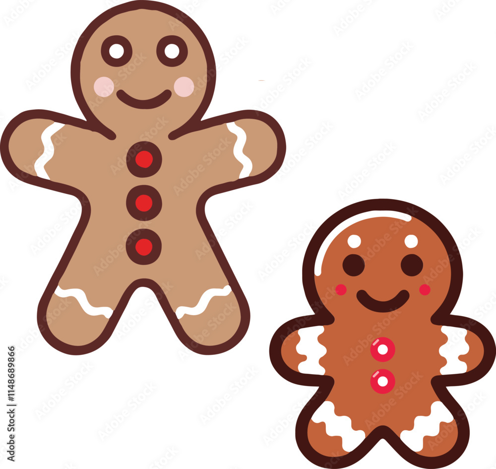 Obraz premium Cute Gingerbread Cookie Friends.