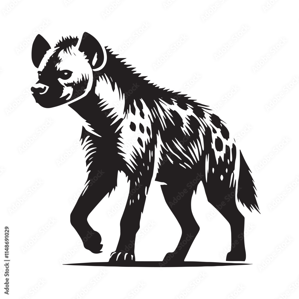 Obraz premium Unique hyena silhouette for creative design applications - Hyena illustration - minimallest hyena vector 