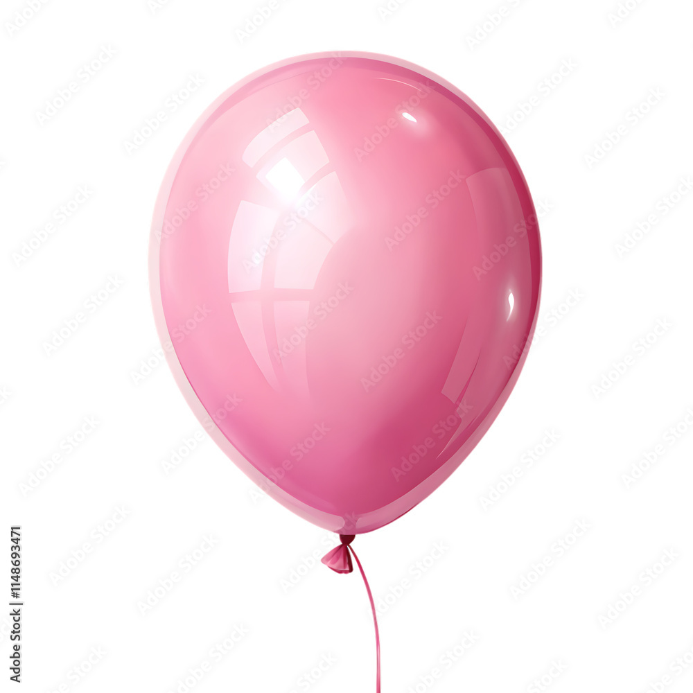Pink Balloon with Ribbon Floating Isolated for Celebration Fun Pink Balloon with Ribbon Floating Isolated for Celebration Fun