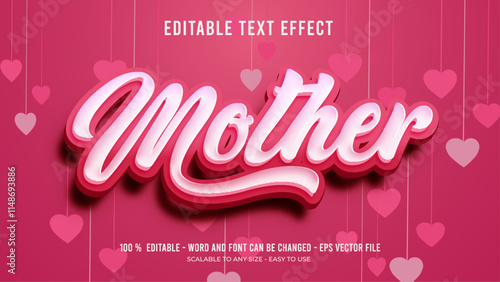 mother editable text effect