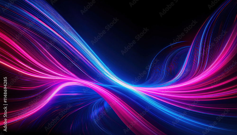 A glowing neon abstract design with swirling lines of electric pink and blue against a dark background, creating a dynamic and vibrant atmosphere, perfect for modern, futuristic themes. A glowing neon abstract design with swirling lines of electric pink and blue against a dark background, creating a dynamic and vibrant atmosphere, perfect for modern, futuristic themes.
