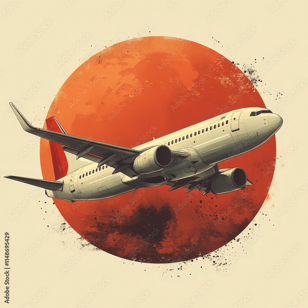 Airplane Flying in Front of Red Sun
Airplane Flying in Front of Red Sun