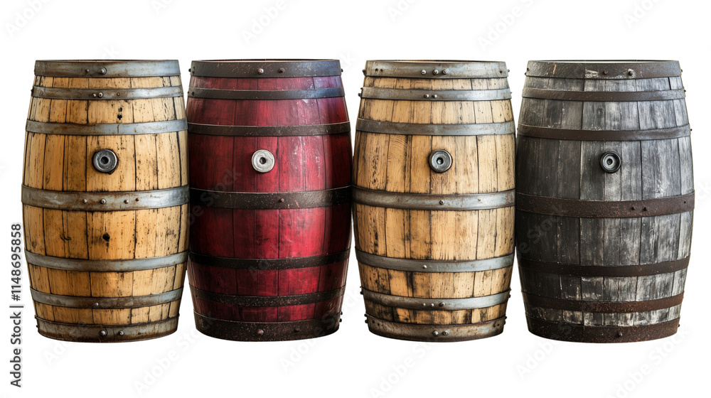 a wooden barrels isolated on a transparent background a wooden barrels isolated on a transparent background
