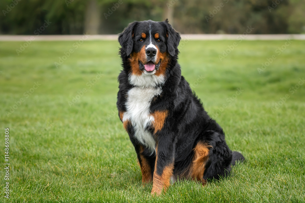 Bernese Mountain Dog on Windsor Long Walk looking regal Bernese Mountain Dog on Windsor Long Walk looking regal